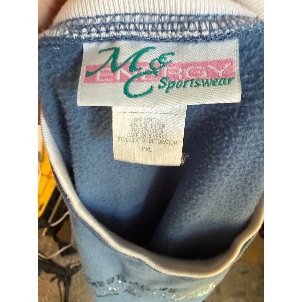 Y2K Grandma Core Blue Fleece Sweatshirt Fairy Grunge Cozy PXL - Picture 4 of 5